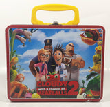 2013 Sony Pictures Animation Cloudy with a chance of Meatballs 2 Movie Film Red Embossed Tin Metal Lunch Box