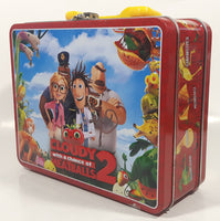 2013 Sony Pictures Animation Cloudy with a chance of Meatballs 2 Movie Film Red Embossed Tin Metal Lunch Box