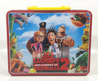 2013 Sony Pictures Animation Cloudy with a chance of Meatballs 2 Movie Film Red Embossed Tin Metal Lunch Box