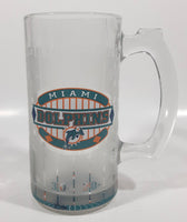 NFL Miami Dolphins Football Team 5 1/2" Tall Frosted Glass Beer Mug Cup