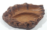 Vintage Coco Joe's Heavy Hapa Wood Tree Stump Design 2 Compartment Candy Serving Dish