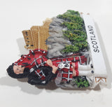 Scotland Castle and Bagpipe Player 2 1/8" x 2 5/8" 3D Resin Fridge Magnet