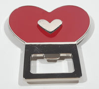 Red Heart Shaped Metal Magnet Bottle Opener