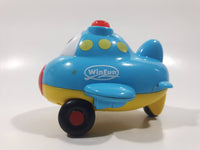Win Fun Light Up Blue Stubby Airplane 3 3/8" Long Plastic Toy Aircraft