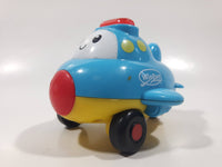 Win Fun Light Up Blue Stubby Airplane 3 3/8" Long Plastic Toy Aircraft