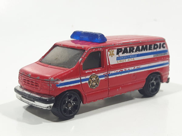 2006 Matchbox Fire Ford Panel Van Paramedic Red Die Cast Toy Car Vehicle