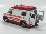 Vintage Majorette Ambulance White and Red 1/36 Scale Die Cast Toy Car Vehicle
