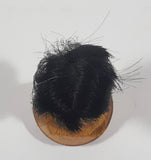 Vintage Aboriginal Native 3 3/4" Tall Loon Bird Themed Doll On Wood Tree Slice Stand