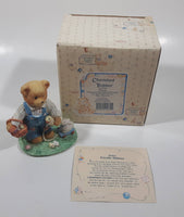 Cherished Teddies Boy With Pull-Toy Bunny Figurine Donald "Friends Are Egg-Ceptional Blessings"