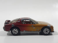 1996 Matchbox Mazda RX-7 Gold and Dark Red Maroon Die Cast Toy Car Vehicle