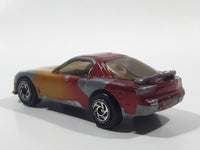 1996 Matchbox Mazda RX-7 Gold and Dark Red Maroon Die Cast Toy Car Vehicle