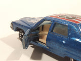 Vintage Yatming No. 1053 Cadillac Fleetwood Brougham #53 Rock and Roll Blue Die Cast Toy Car Vehicle with Opening Doors