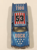 Vintage Yatming No. 1053 Cadillac Fleetwood Brougham #53 Rock and Roll Blue Die Cast Toy Car Vehicle with Opening Doors