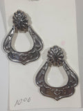 Western Stirrup Shaped Snap Back Metal Earrings