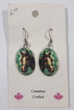 Western Horse Themed Oval Shaped Dangling Earrings Canadian Crafted