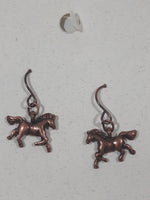 Western Horse Shaped Dangling Metal Earrings Canadian Crafted