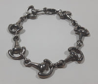 Western Cowboy Stirrups Themed 7" Long Metal Bracelet