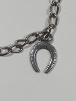 Western Horse and Horse Shoe Themed 5 1/2" Long Metal Bracelet