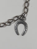 Western Horse and Horse Shoe Themed 5 1/2" Long Metal Bracelet