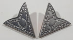 Vintage Western Horse Shoe Themed Triangle Shape Metal Clip On Screw Back Earrings