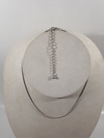 Silver Tone Tube Chain Metal 15" Long Necklace