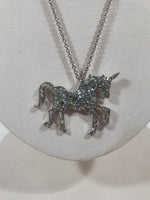 Glittering Unicorn 20" Long Metal Chain Necklace