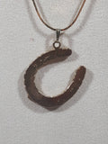 Western Horse Shoe 16" Long Gold Tone Metal Chain Necklace