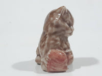 Vintage Wade Red Rose Tea Figurine Kitten with Pink Tinted Yarn