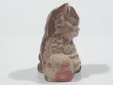 Vintage Wade Red Rose Tea Figurine Kitten with Pink Tinted Yarn