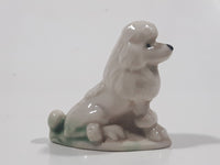 Vintage Wade England Red Rose Tea White Poodle Dog Figurine