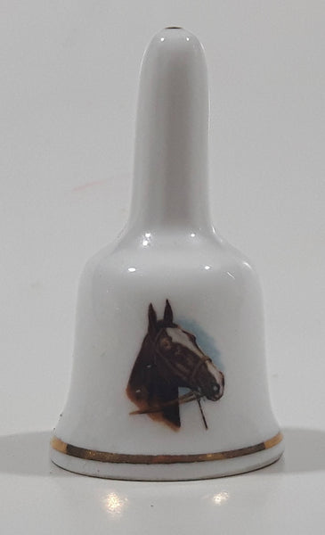 Vintage Horse Themed 2" Tall Bone China Bell