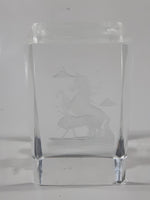 Unicorn Mother and Baby Themed Heavy Clear Lucite Resin Paper Weight