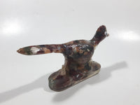 Roadrunner Bird Pebble Filled 5" Long Clear Resin Sculpture