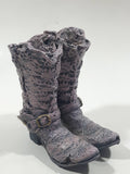 S.S. Sarna Pink Cowboy Boots 3" Tall Resin Sculpture