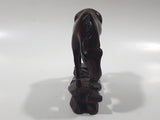 Grazing Horse 3 1/2" Long Wood Carved Figurine Made in Finland