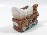 Vintage Nashville Tennessee Horse and Chuck Wagon 3 1/4" Long Ceramic Toothpick Holder