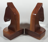 Western Horse Head Shaped Wooden Book Ends 8 1/2" Tall