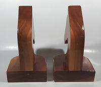 Western Horse Head Shaped Wooden Book Ends 8 1/2" Tall