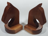 Western Horse Head Shaped Wooden Book Ends 8 1/2" Tall