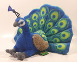 Wild Republic Blue and Green Peacock 9" Tall Stuffed Toy Animal Plush