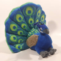 Wild Republic Blue and Green Peacock 9" Tall Stuffed Toy Animal Plush