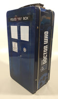 2012 BBC Doctor Who Police Public Call Box Tardis Shaped Embossed Tin Metal Lunch Box