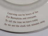 Vintage Royal Doulton The Bunnykins Teaching Clock 8" Fine Bone China Plate