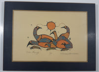 Vintage Loon Family Art Print by Norval Morrisseau 8 3/8" x 11 3/8" Wood Plaque