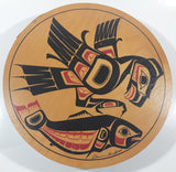 Vintage Clarence A. Wells Eagle and Salmon Themed 10 1/2" Bent Wood Aboriginal Drum Art