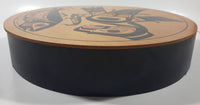 Vintage Clarence A. Wells Eagle and Salmon Themed 10 1/2" Bent Wood Aboriginal Drum Art