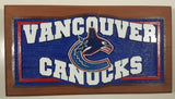 Vancouver Canucks NHL Ice Hockey Team Engraved Hand Painted Thick Wood 5 1/4" x 9 3/4" Plaque