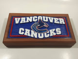 Vancouver Canucks NHL Ice Hockey Team Engraved Hand Painted Thick Wood 5 1/4" x 9 3/4" Plaque