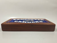 Vancouver Canucks NHL Ice Hockey Team Engraved Hand Painted Thick Wood 5 1/4" x 9 3/4" Plaque