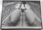 Vintage Eight U.S. Navy K-Ship Blimps at Naval Air Station Tillamook, Oregon 18" x 24' Black and White Photograph